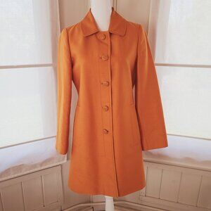 Orange Tangerine Banana Republic Silk Mix Womens Coat Size Small